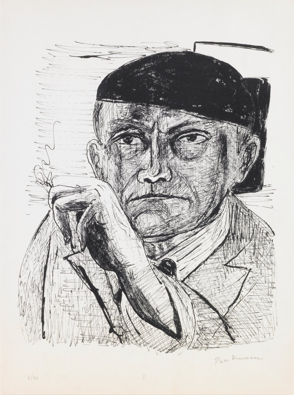 Autorretrato, lámina 1 del portafolio “Día y Sueño” de Max Beckmann