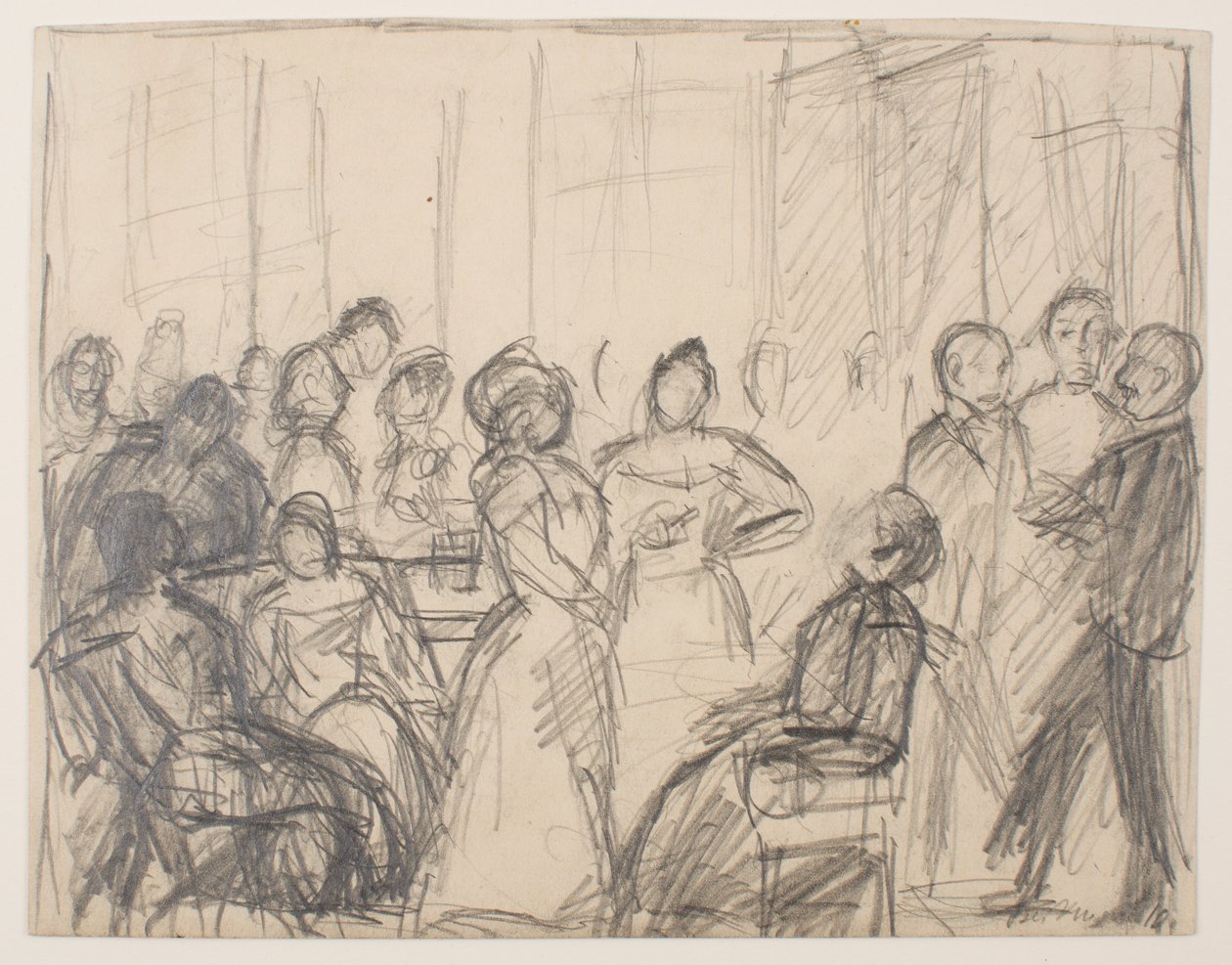 Boceto para la Fiesta de la Sociedad de Max Beckmann