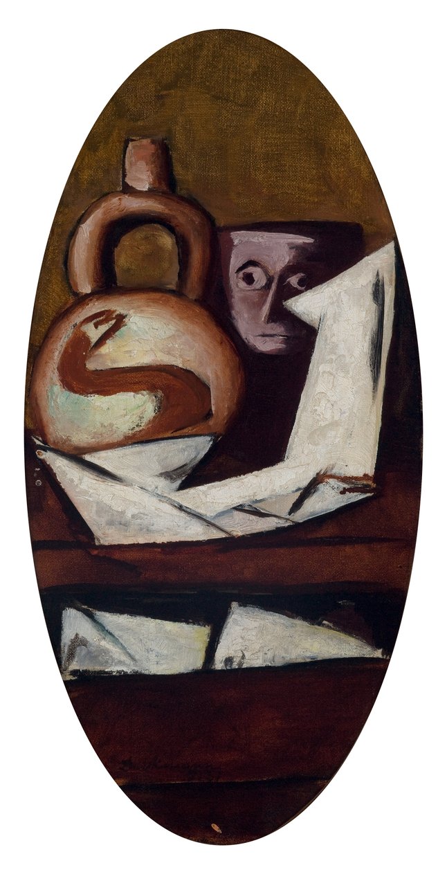 Bodegón con figura mexicana de Max Beckmann