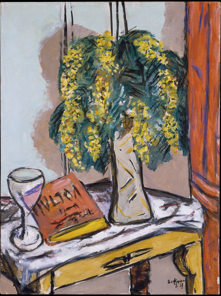 Bodegón con mimosas de Max Beckmann