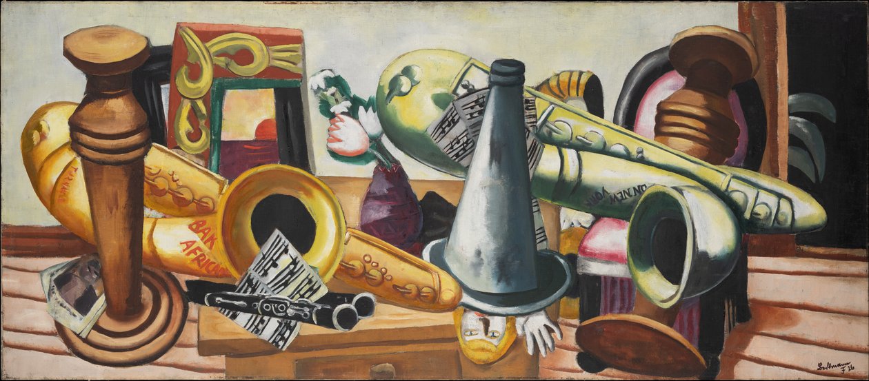 Naturaleza muerta con saxofones de Max Beckmann