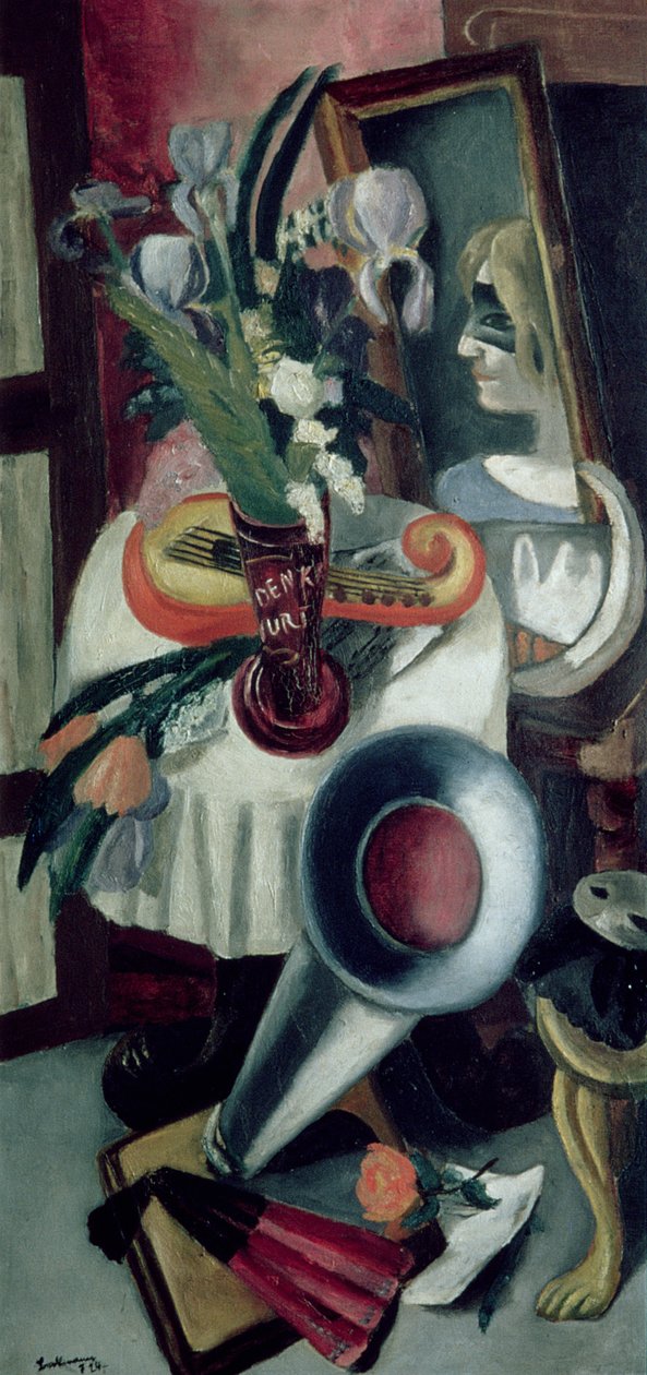 Bodegón con gramófono e iris de Max Beckmann