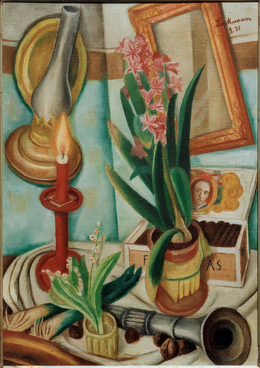 Naturaleza muerta con vela encendida de Max Beckmann
