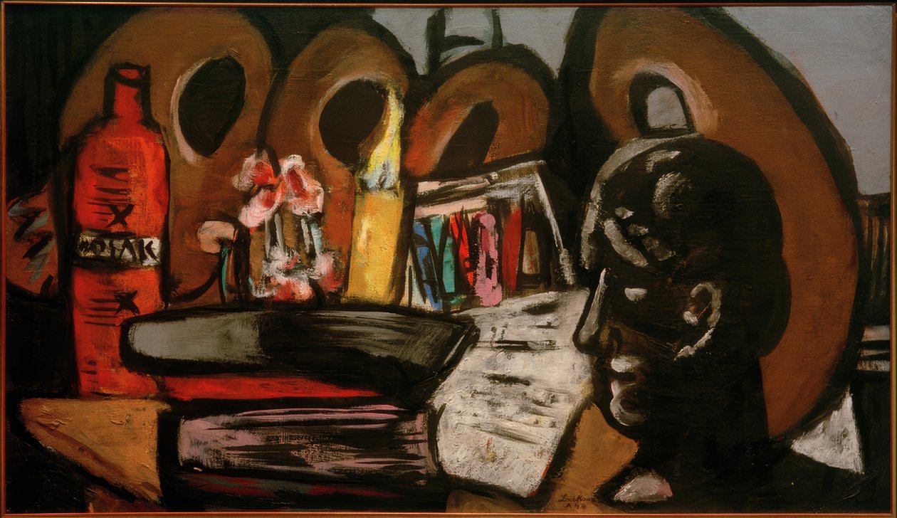Naturaleza muerta con paletas de Max Beckmann