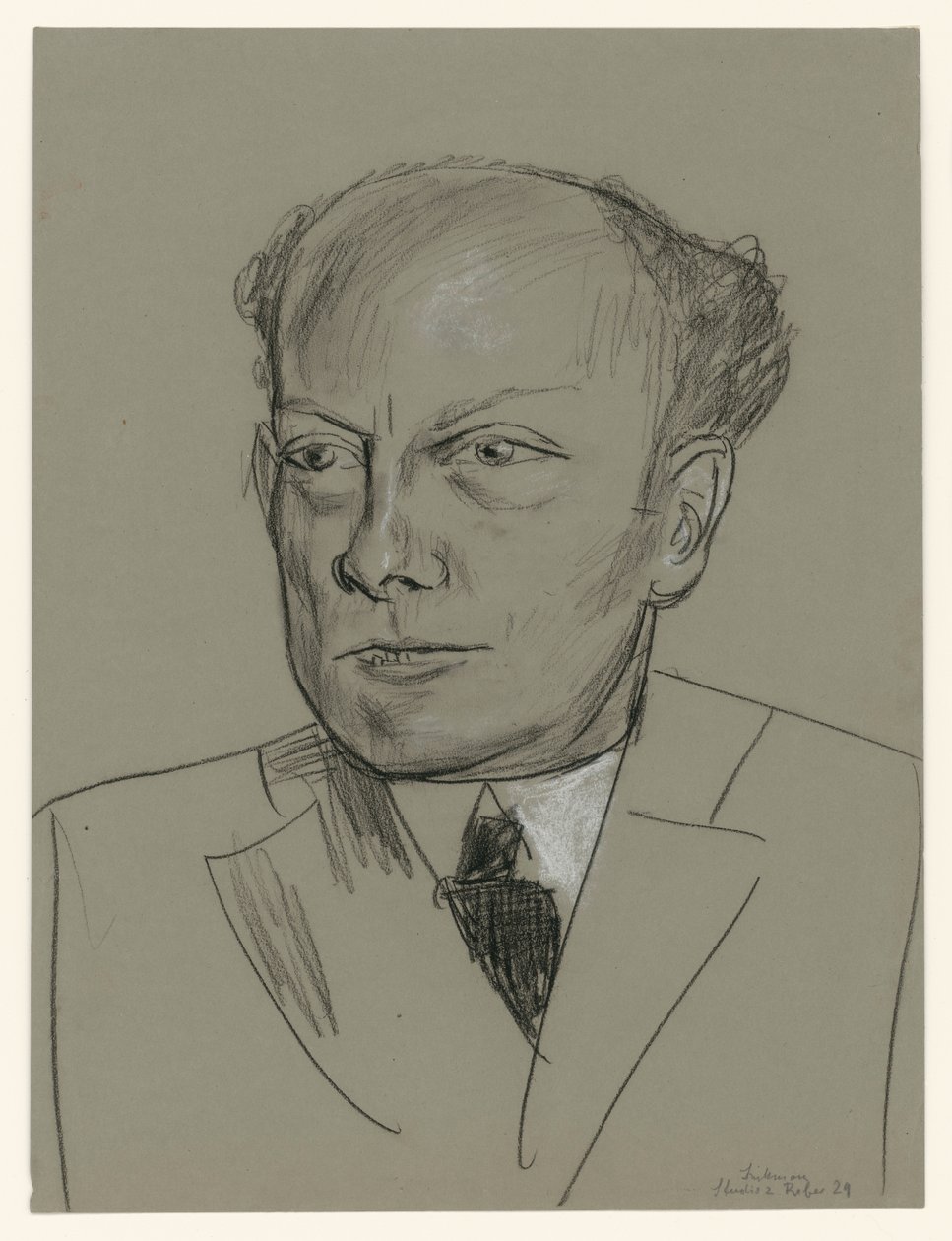 Estudio sobre el retrato de Gottlieb Friedrich Reber (cabeza) de Max Beckmann