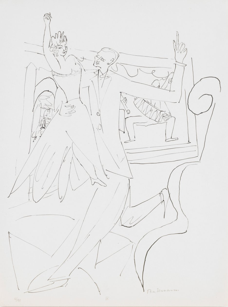 Tango, placa 4 del portafolio “Día y Sueño” de Max Beckmann
