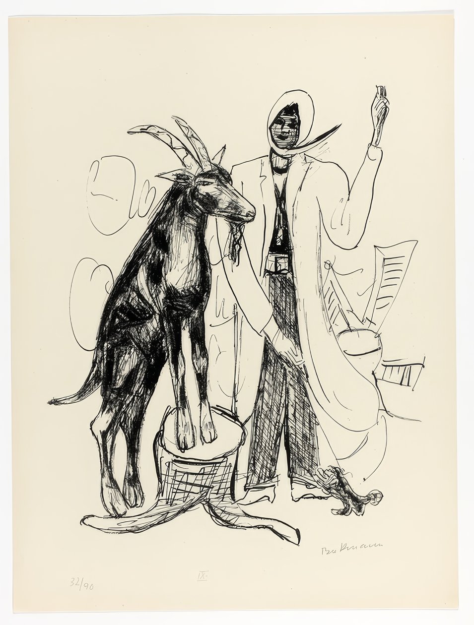 El ciervo, lámina nueve de Día y Sueño de Max Beckmann