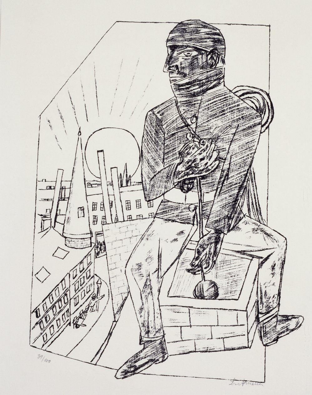 El deshollinador, de Max Beckmann (1884-1950), litografía. Alemania, siglo XX. de Max Beckmann