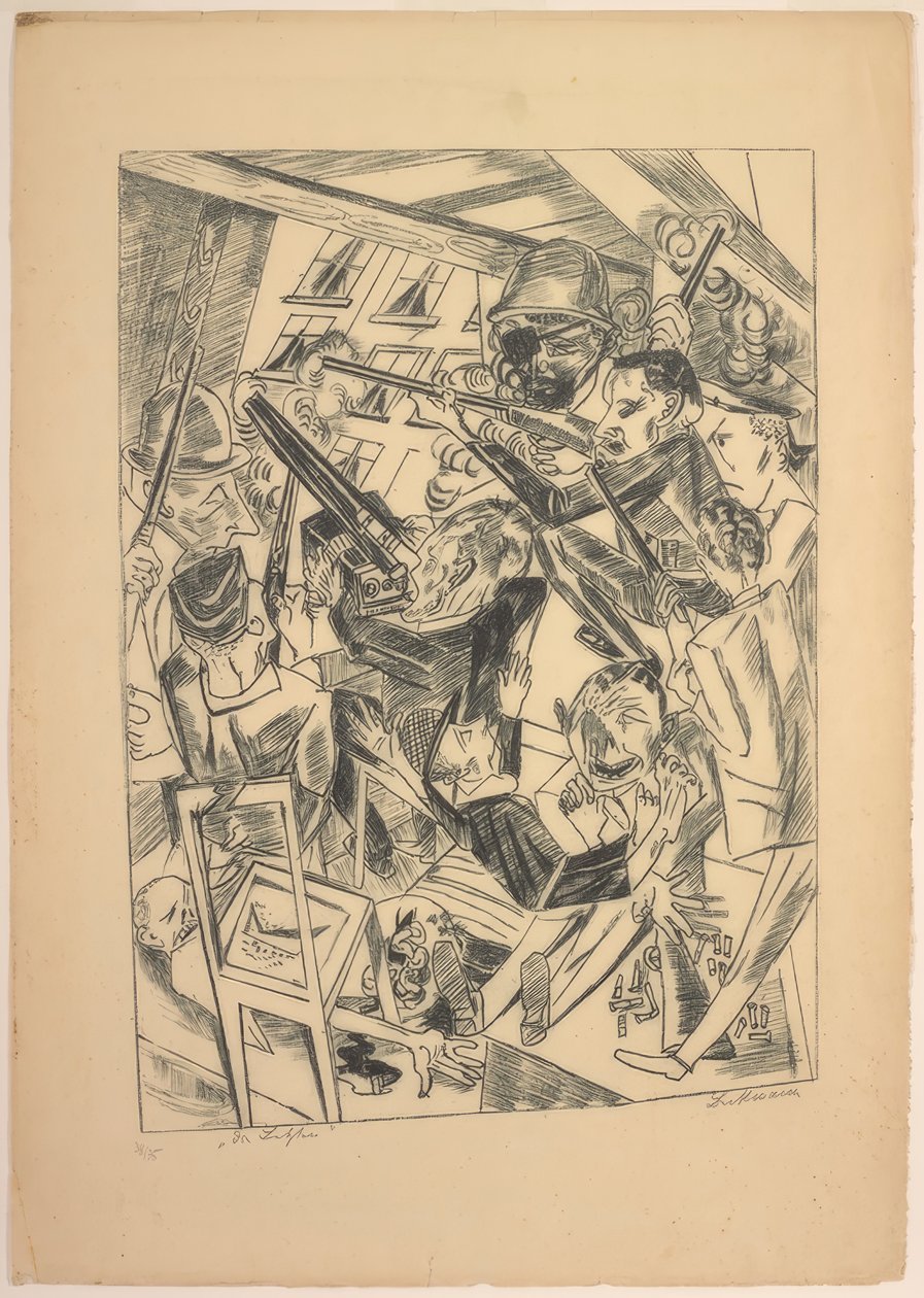 Los últimos, lámina diez de Die Hölle de Max Beckmann