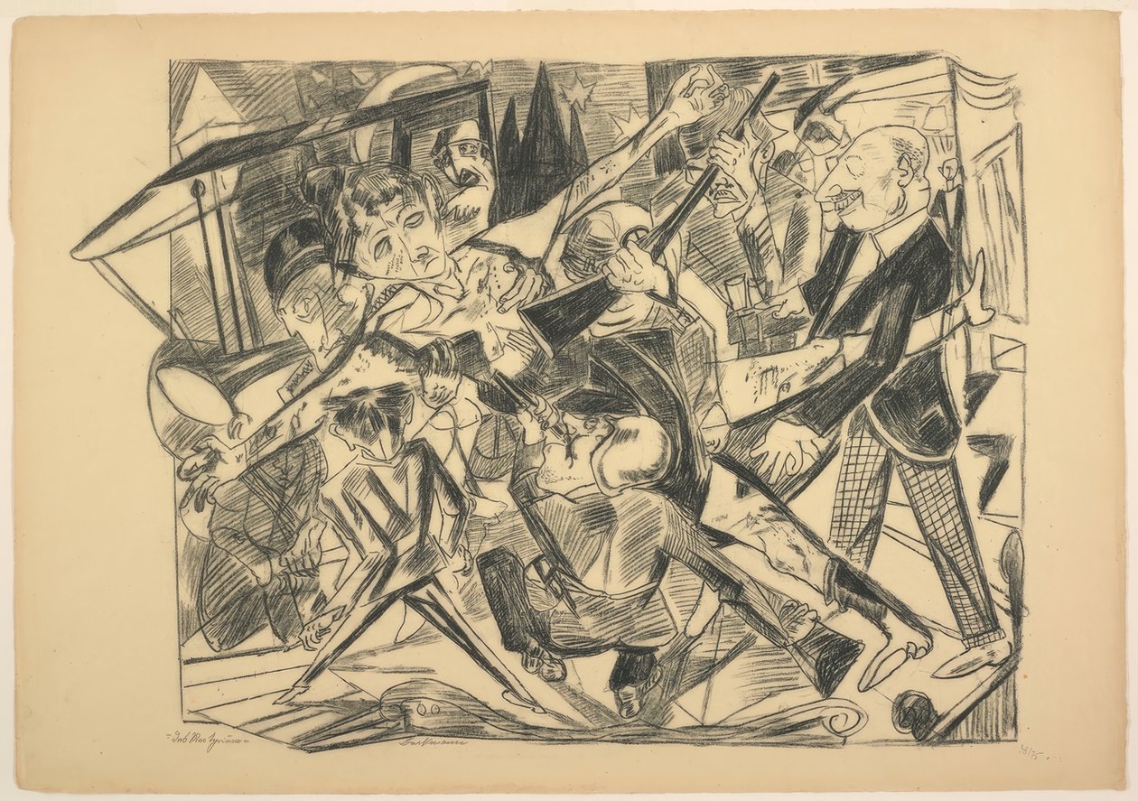 El martirio, lámina cuatro de Die Hölle de Max Beckmann