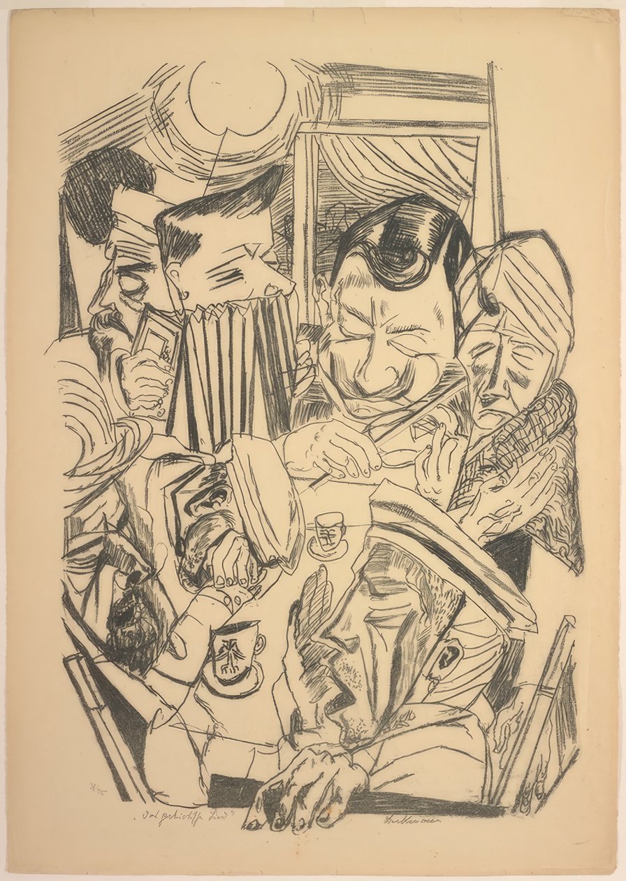 La canción patriótica, lámina nueve de Die Hölle de Max Beckmann