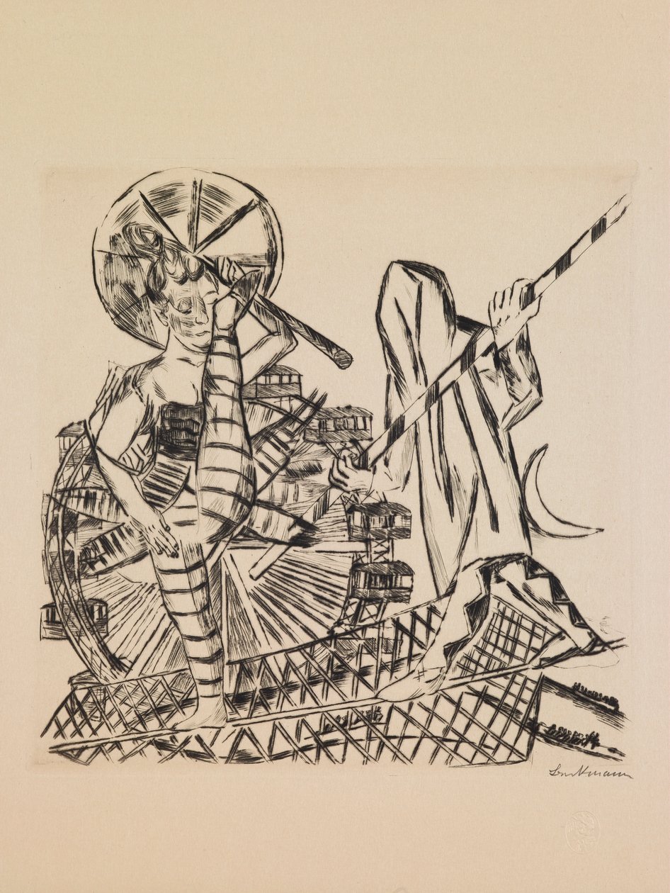 Los equilibristas, lámina 8 del portafolio “Feria Anual” de Max Beckmann