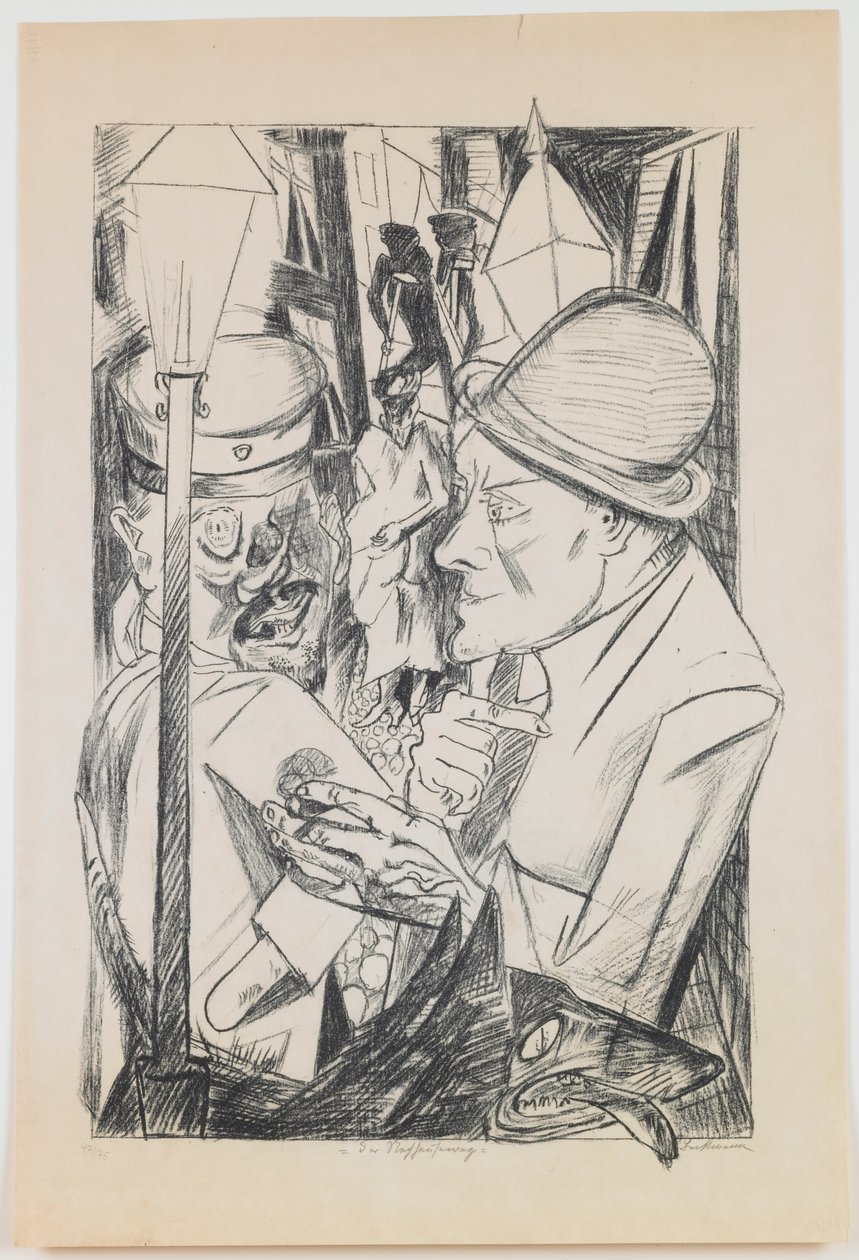 Camino a casa, lámina 2 de la serie “Infierno” de Max Beckmann