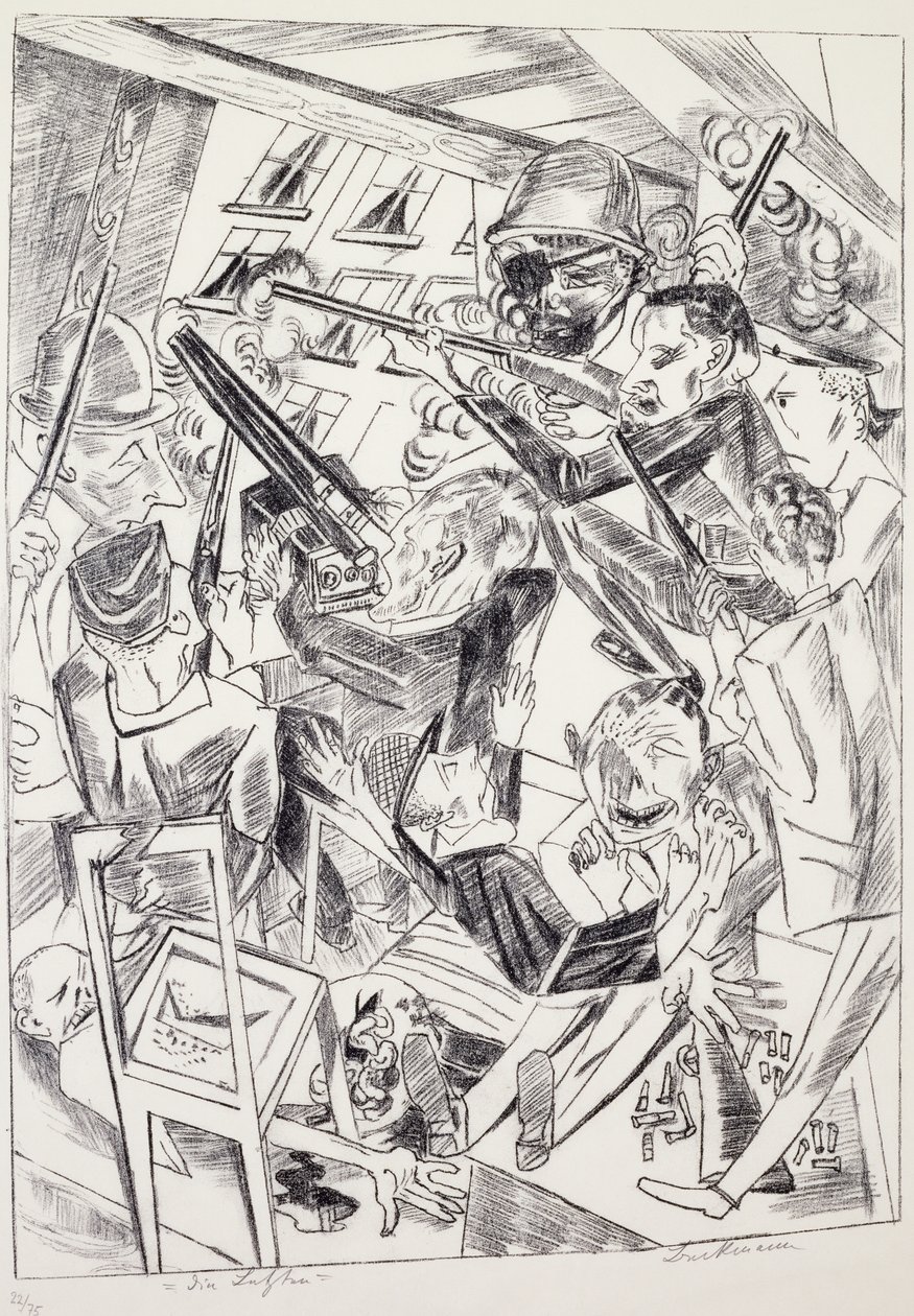 Los últimos, de Max Beckmann (1884-1950), litografía. Alemania, siglo XX. de Max Beckmann