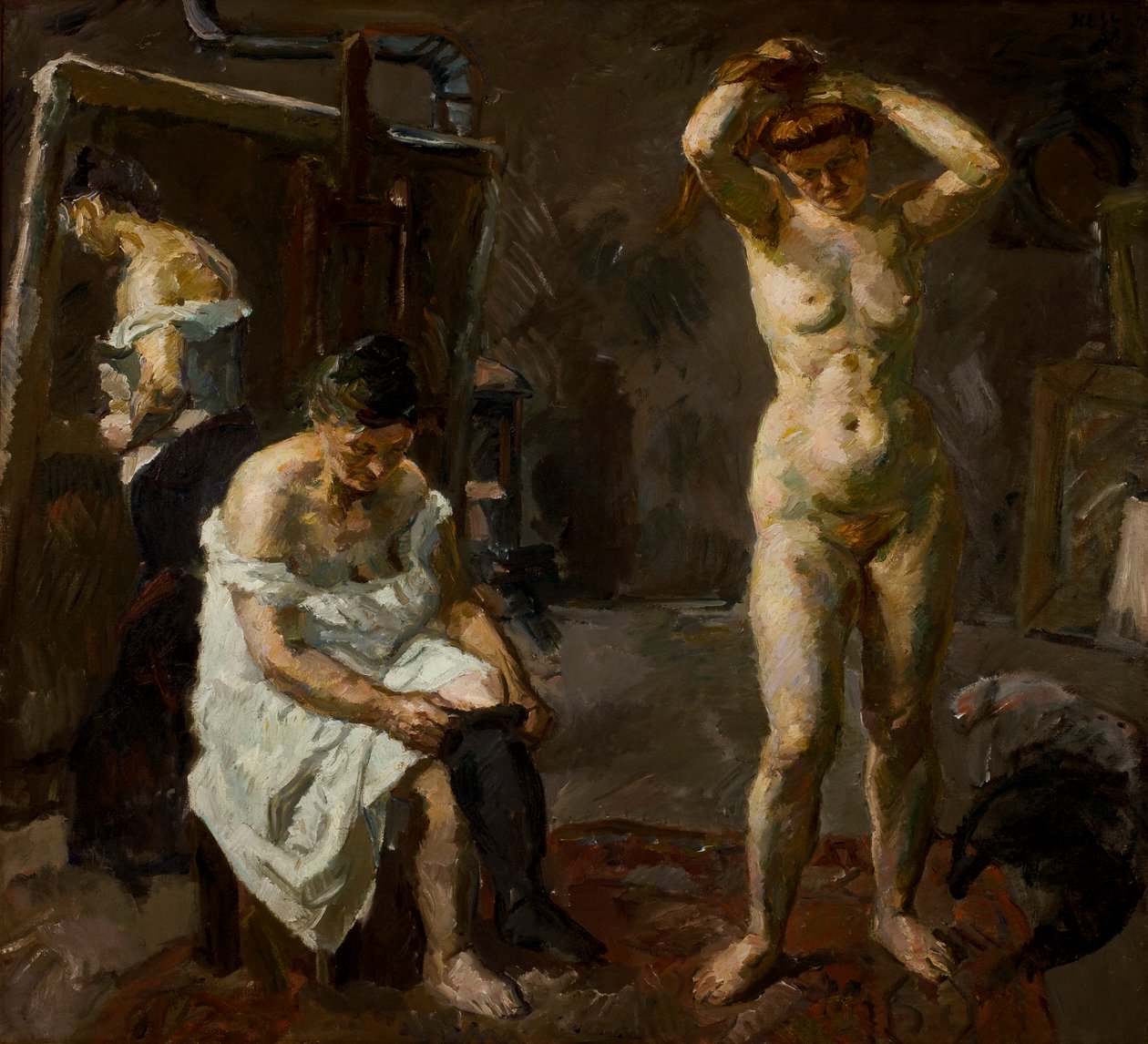tres mujeres en el estudio de Max Beckmann