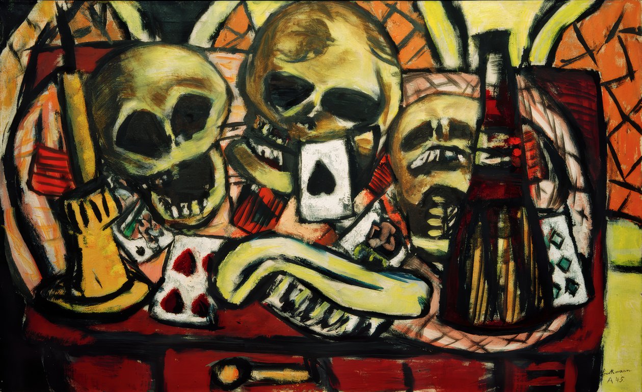 Naturaleza muerta con calavera de Max Beckmann