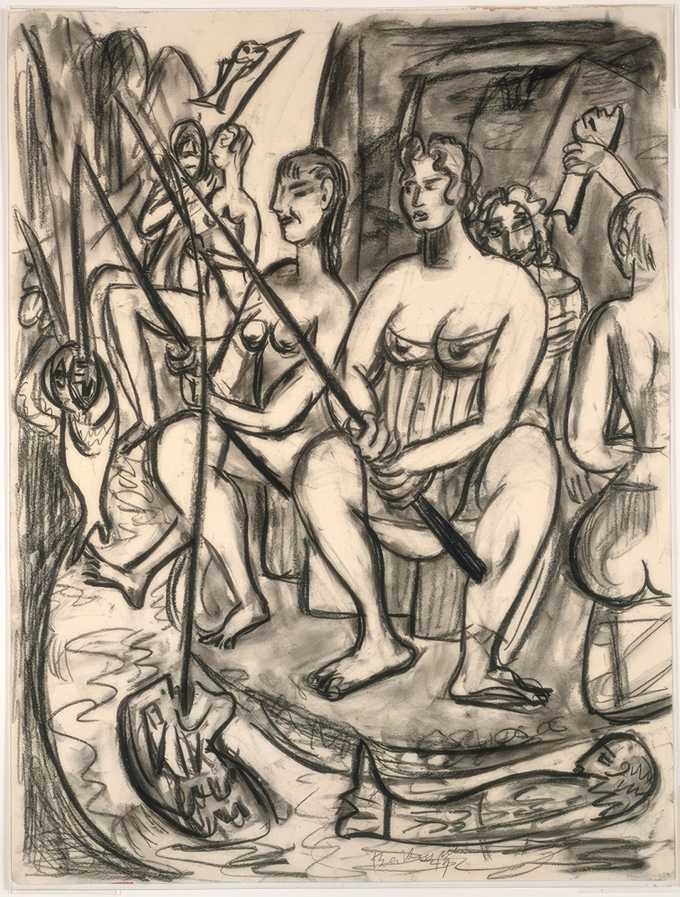 Mujeres pescando de Max Beckmann