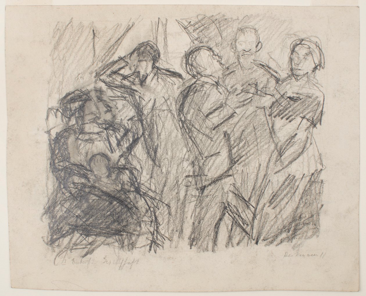 en el anverso: I [Primer] Boceto para el Partido de la Sociedad de Max Beckmann