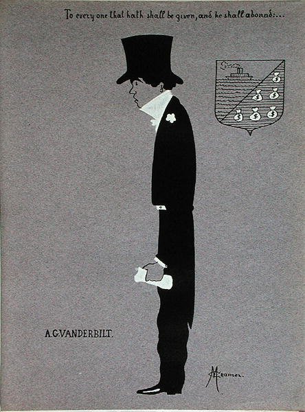 Caricatura de Alfred Gwynne Vanderbilt (1877-1915), de "Millionaires of America". de Max Cramer