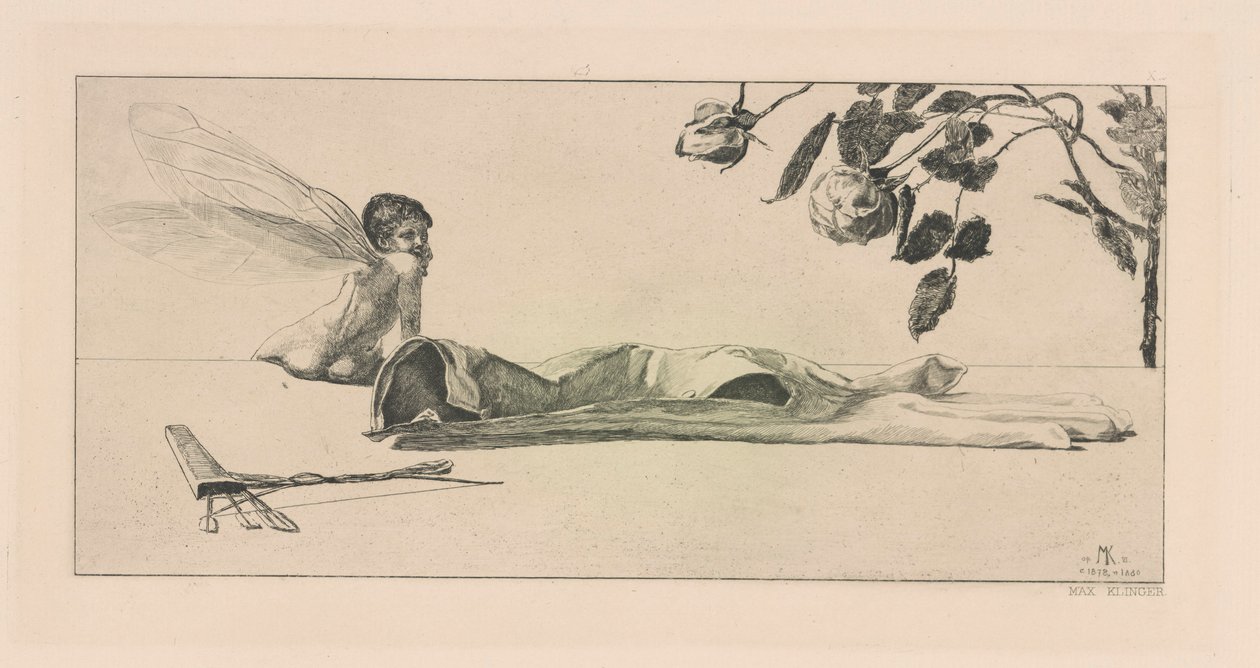 Amor (Cupido), de la serie Ein Handschuh (Un guante) de Max Klinger