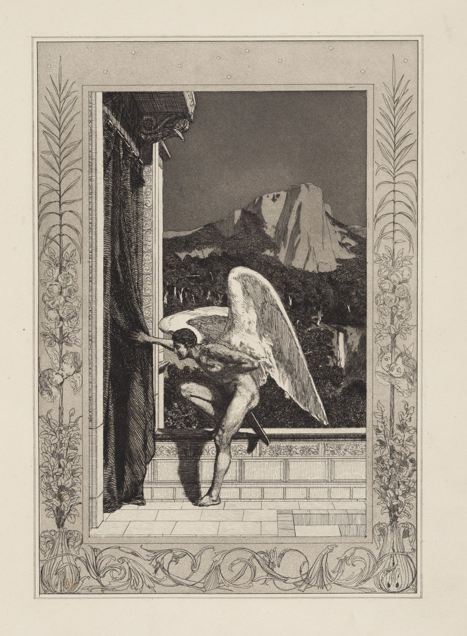 Amor llegando (Amor y Psique, Opus V, lámina 12) de Max Klinger
