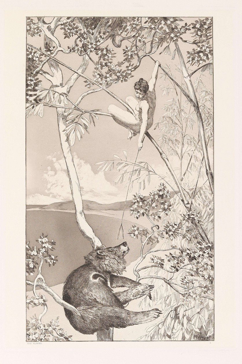 Oso y Elfo, placa I de Intermezzos, Opus IV de Max Klinger