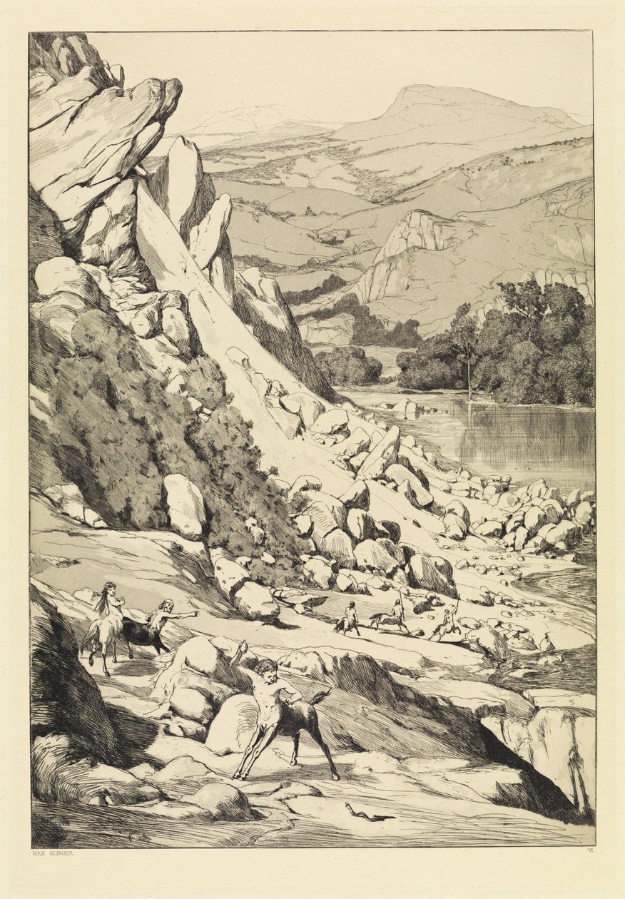 Desprendimiento de tierra (Intermezzi, Opus IV, hoja 6) de Max Klinger
