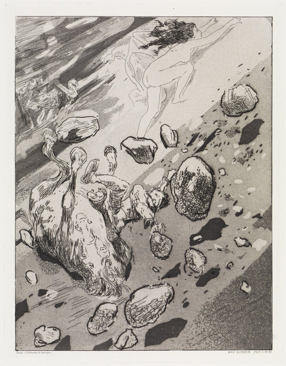 Desprendimiento de tierra (Zelt, Opus XIV, 1.ª parte, n.º 20) de Max Klinger