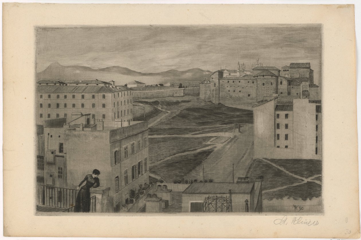 Vista desde la ventana del estudio en Roma de Max Klinger