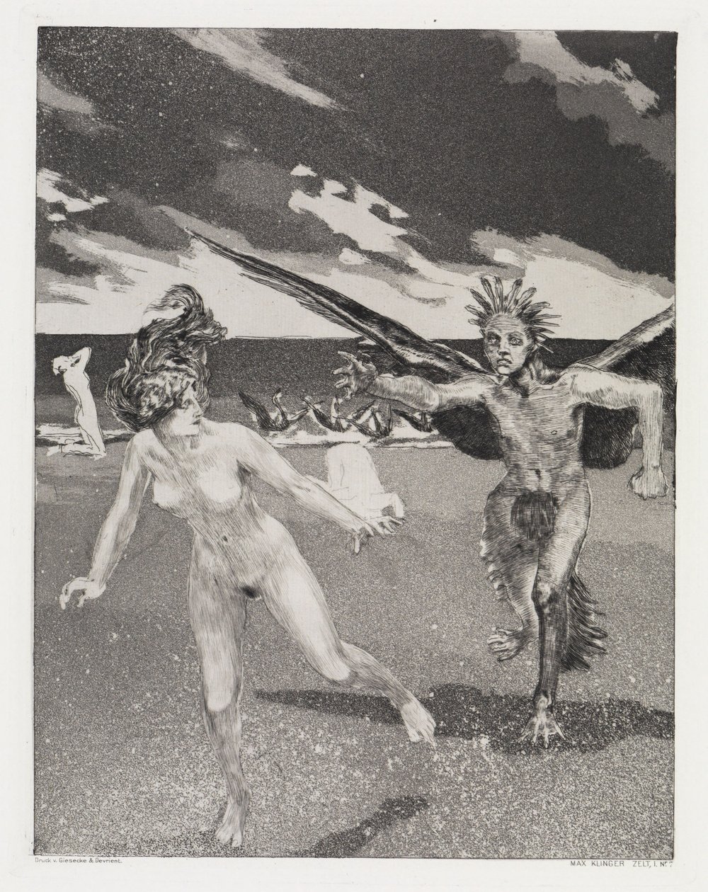 El príncipe cisne (Tienda, opus XIV, parte 1, n.º 7) de Max Klinger