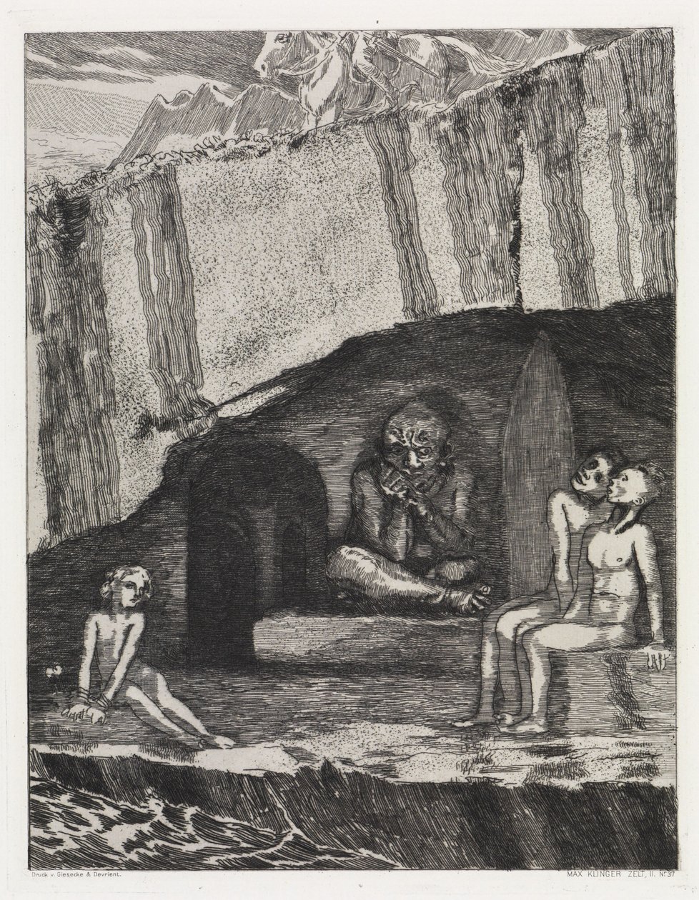 La cueva (Zelt, Opus XIV, 2.ª parte, n.º 37) de Max Klinger