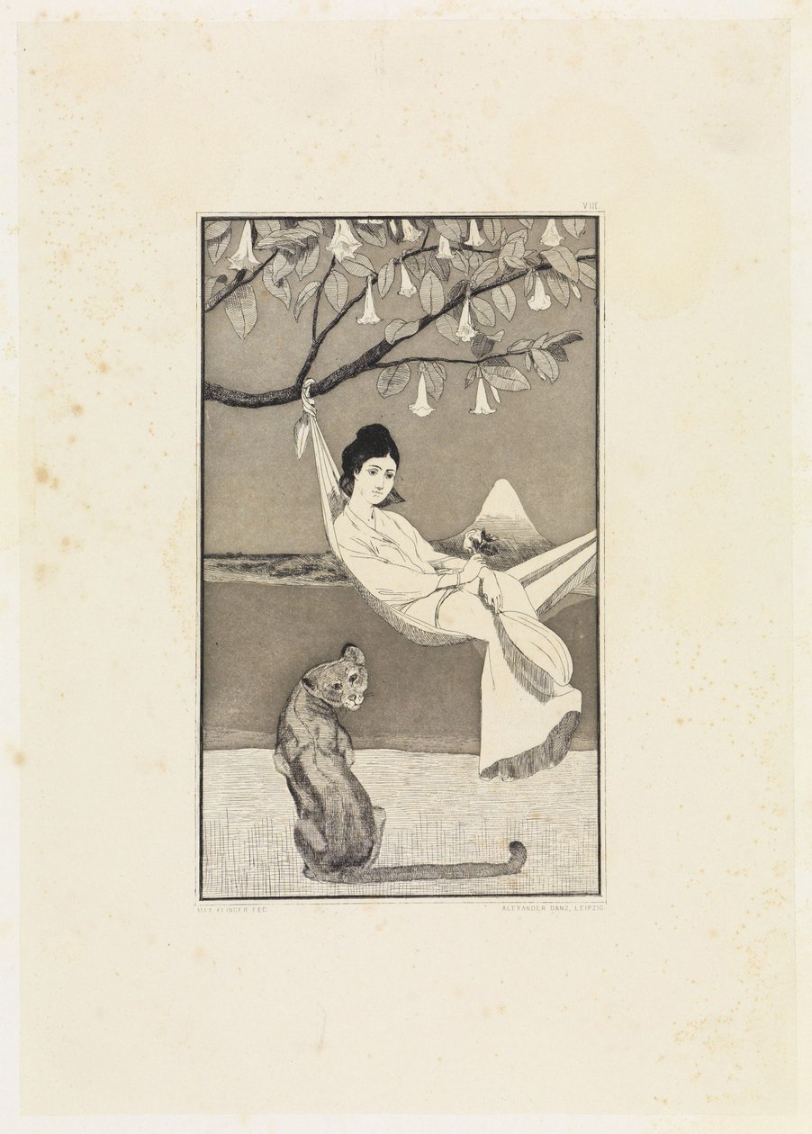 Dolce far niente (Siesta II) (Bocetos grabados, opus I, hoja 8) de Max Klinger