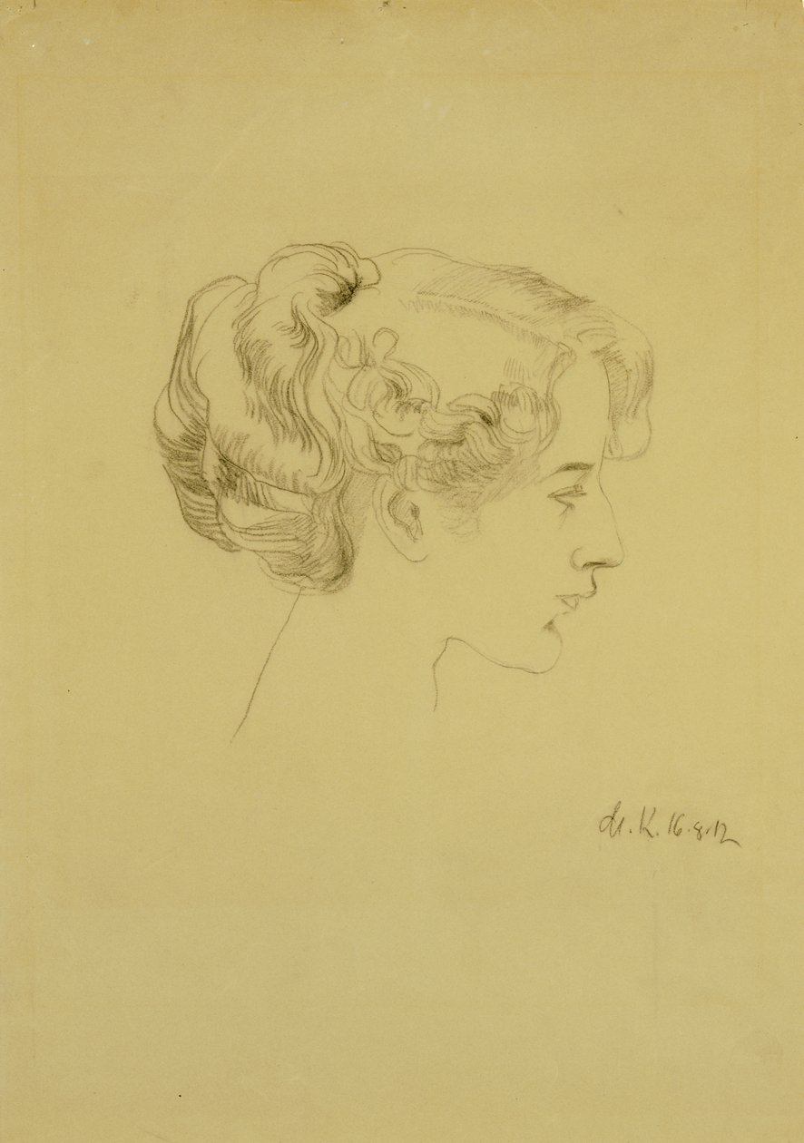 Cabeza de mujer de perfil de Max Klinger