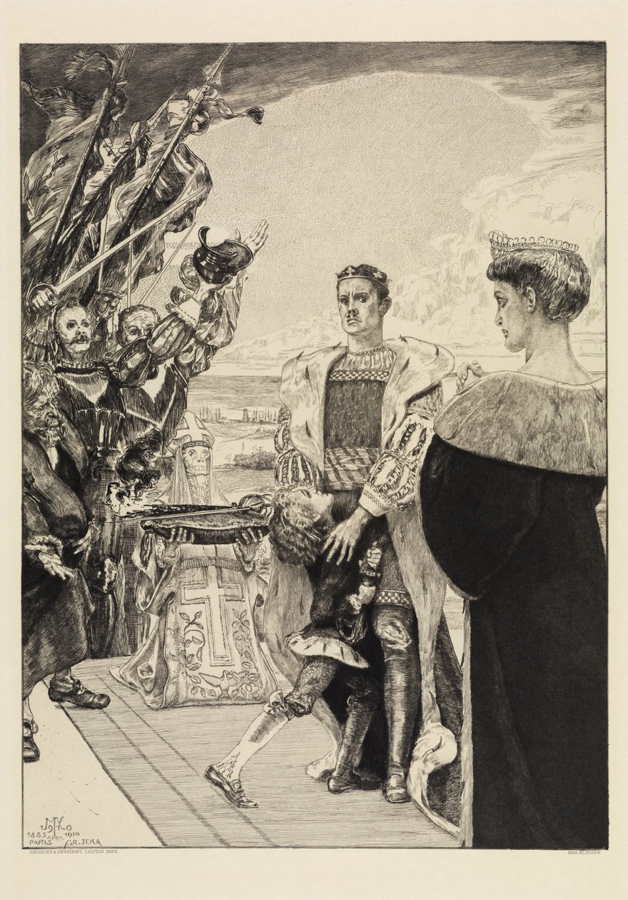 «El soberano» (Sobre la muerte, segunda parte, Opus XI, hoja 2) de Max Klinger