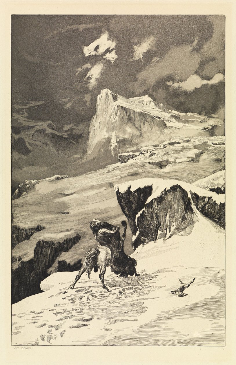 Centauros luchando (Intermezzi, Opus IV, lámina 5) de Max Klinger