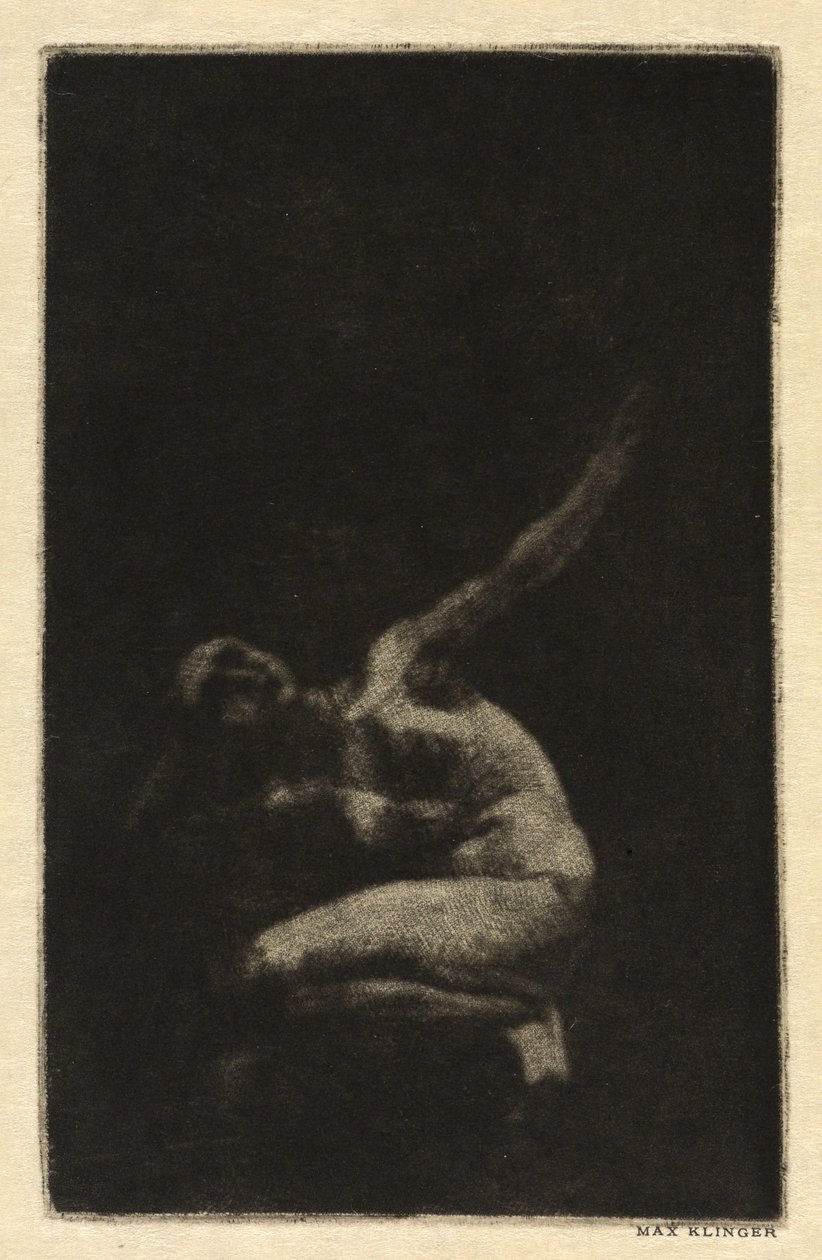 Desnudo femenino en cuclillas de Max Klinger