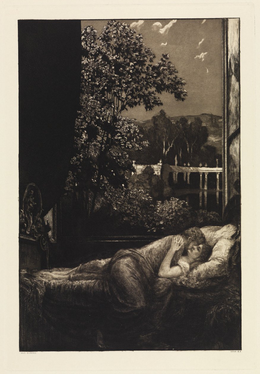 Noche (Felicidad) (Un amor, Opus X, hoja 5) de Max Klinger