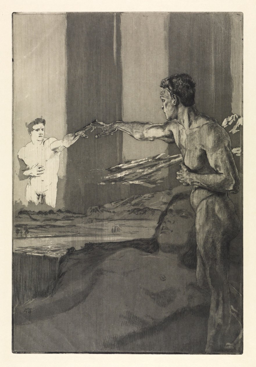 Filósofo (Sobre la muerte, segunda parte, Opus XI, folio 4) de Max Klinger