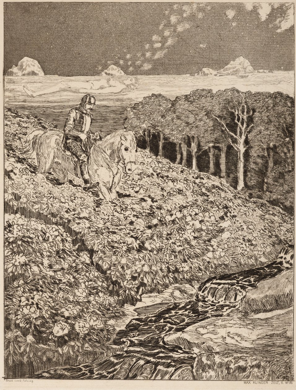 Camino de ensueño, lámina 35 de Max Klinger