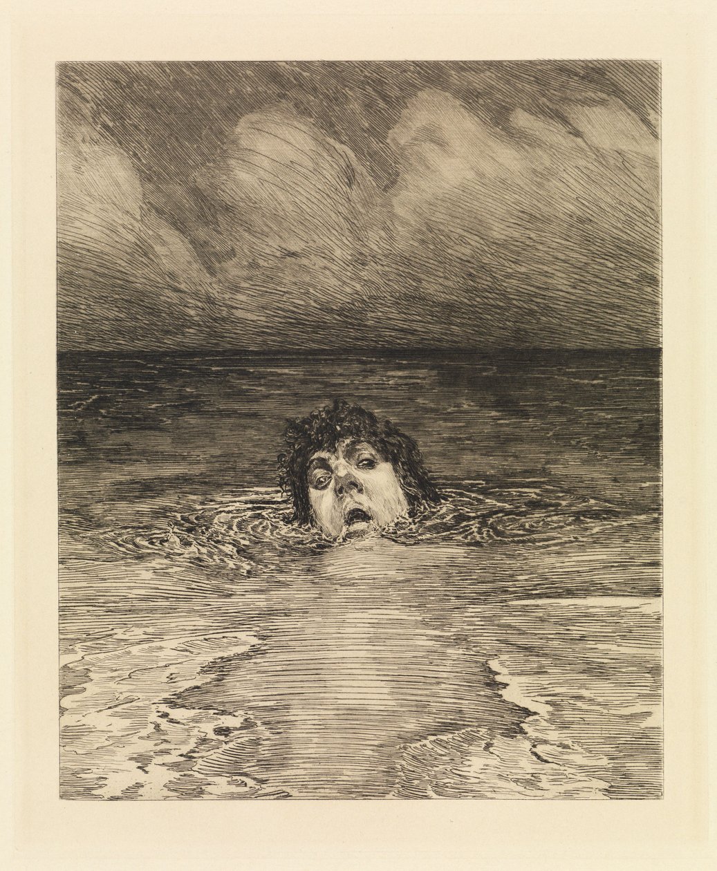 «La caída» (Una vida, Opus VIII, hoja 12) de Max Klinger