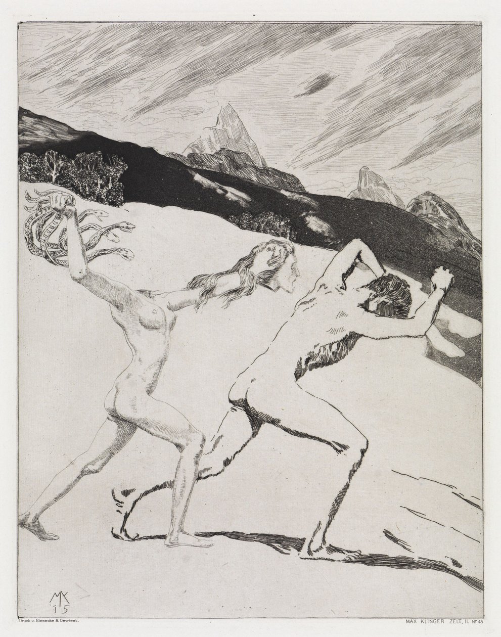 Expulsión (Tienda de campaña, Opus XIV, 2.ª parte, n.º 45) de Max Klinger