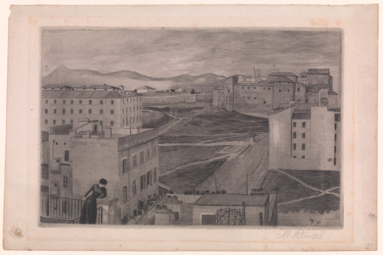 Vista desde la ventana del estudio del artista, Roma de Max Klinger