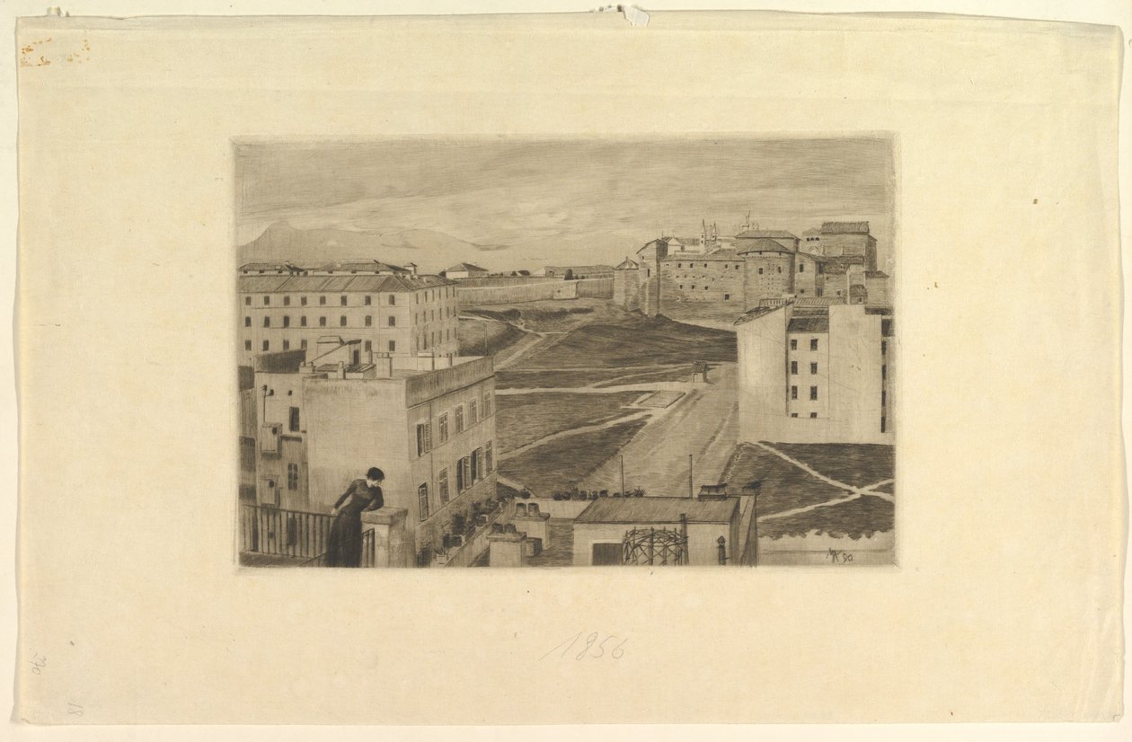 Vista desde la ventana del estudio del artista, Roma de Max Klinger