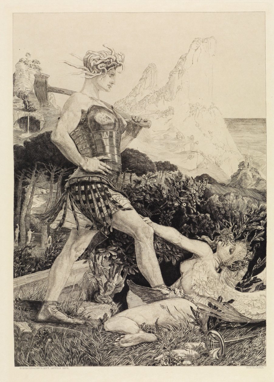 El tiempo y la fama (Sobre la muerte, segunda parte, Opus XI, folio 11) de Max Klinger
