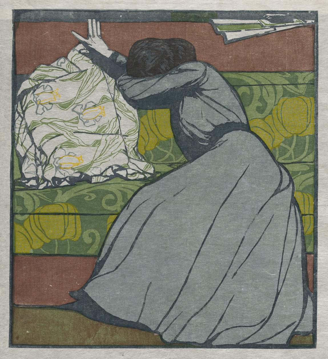 The Cushion (Martha Kurzweil Seated on a Divan) de Max Kurzweil