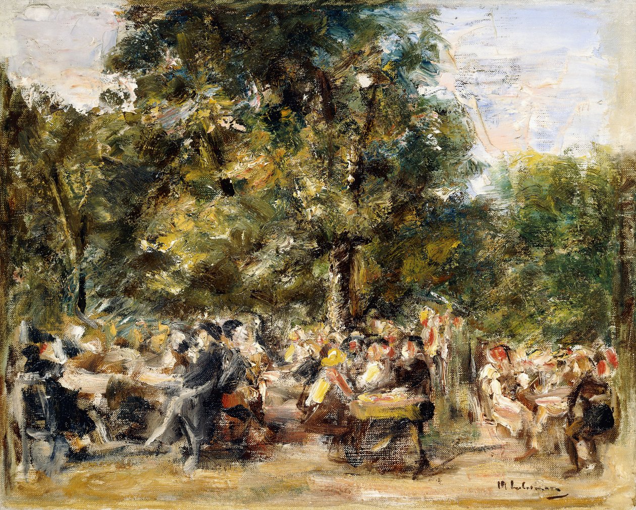 Un restaurante en el jardín junto al río Havel de Max Liebermann