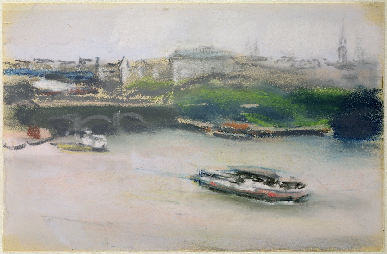 Binnenalster con el Lombardsbrucke, Hamburgo, 1910 de Max Liebermann