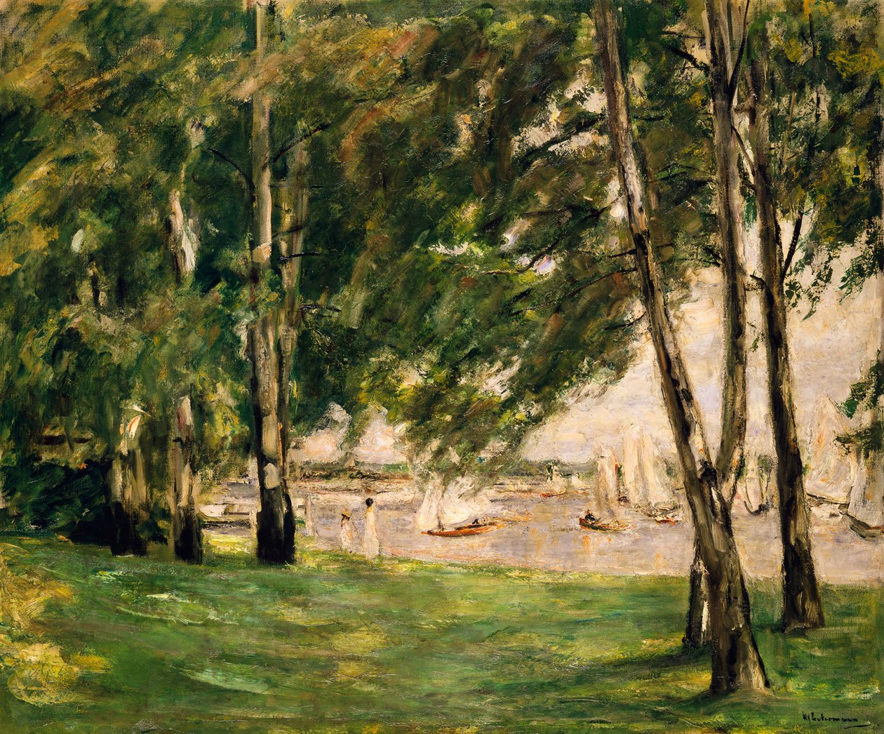 Vista del Wannsee con veleros de Max Liebermann