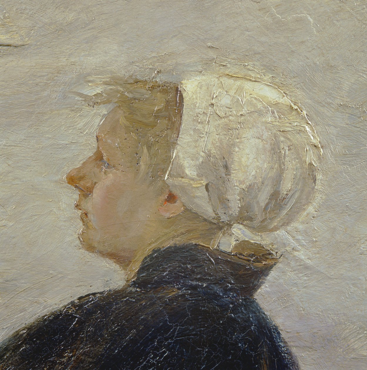 (detalle) de Reparando las redes, 1889 de Max Liebermann