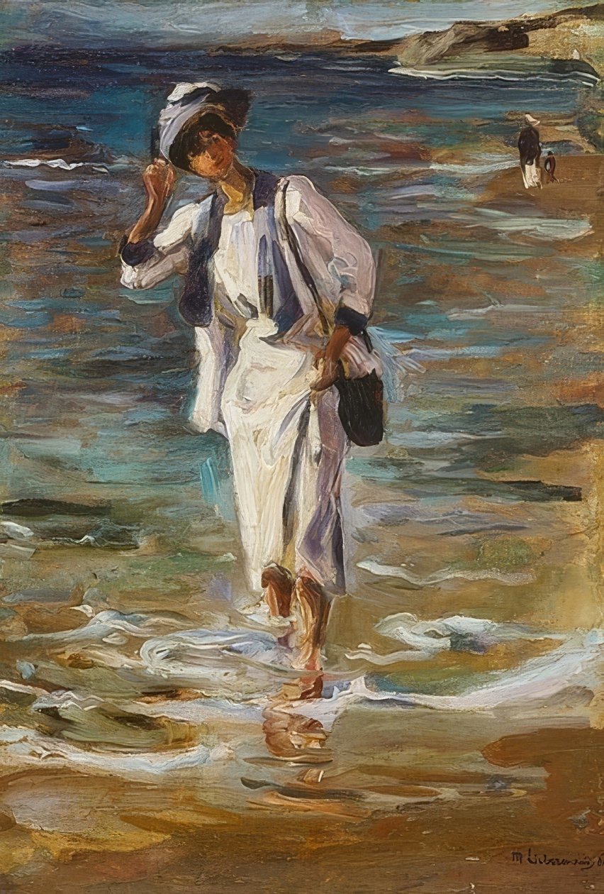 Mujer en la playa de Max Liebermann